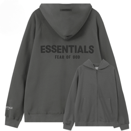 Essentials Fear Of God Full Zip Hoodie – Grey
