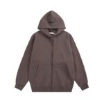 Essentials Fear Of God Zip Hoodie – Dark Brown