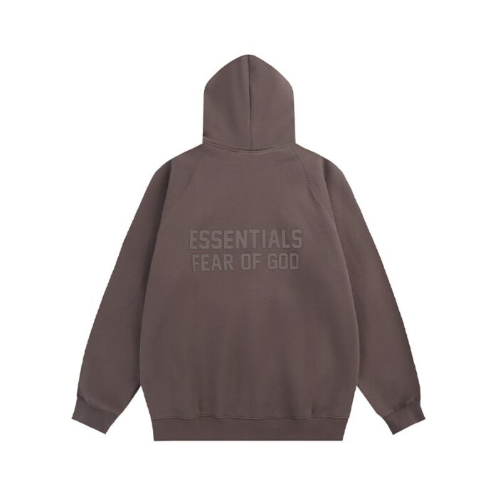 Essentials Fear Of God Zip Hoodie – Dark Brown