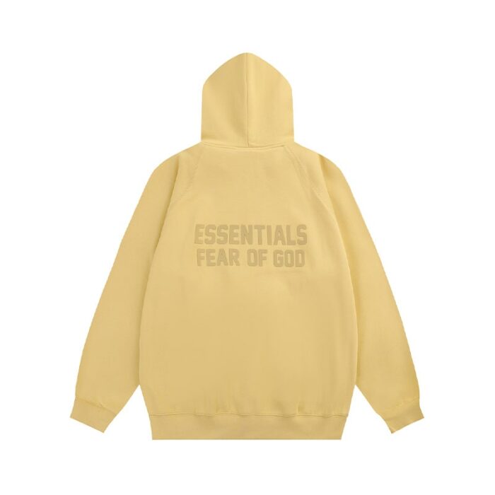 Essentials Fear Of God Zip Hoodie – Light Yellow