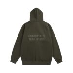 Essentials Fear Of God Zip Hoodie – Olive Green