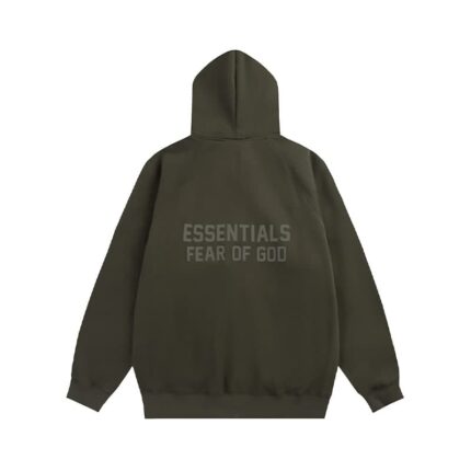 Essentials Fear Of God Zip Hoodie – Olive Green
