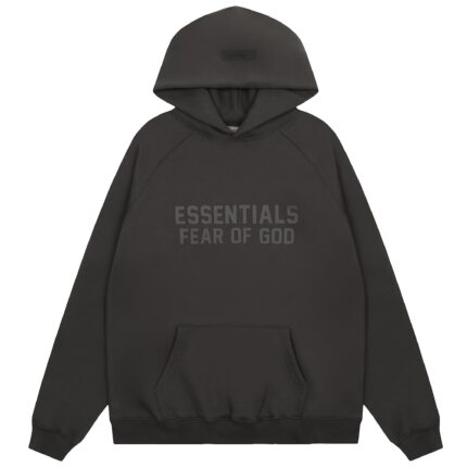 Essentials Flocked FOG Off Black Hoodie