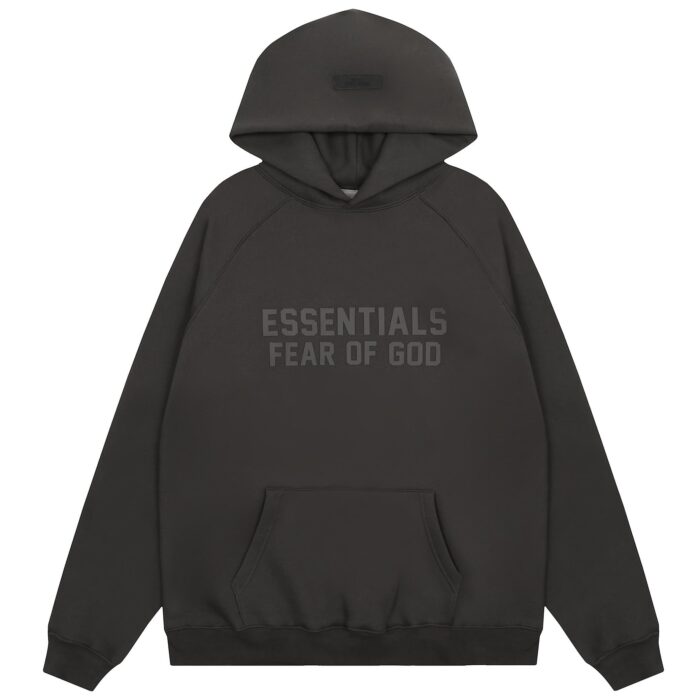 Essentials Flocked FOG Off Black Hoodie