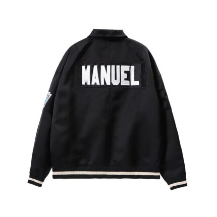 FEAR OF GOD Satin MANUEL Baseball Coaches Black Jacket