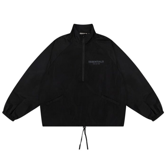 Fear Of God Essentials Print Black Half-Zip Track Jacket