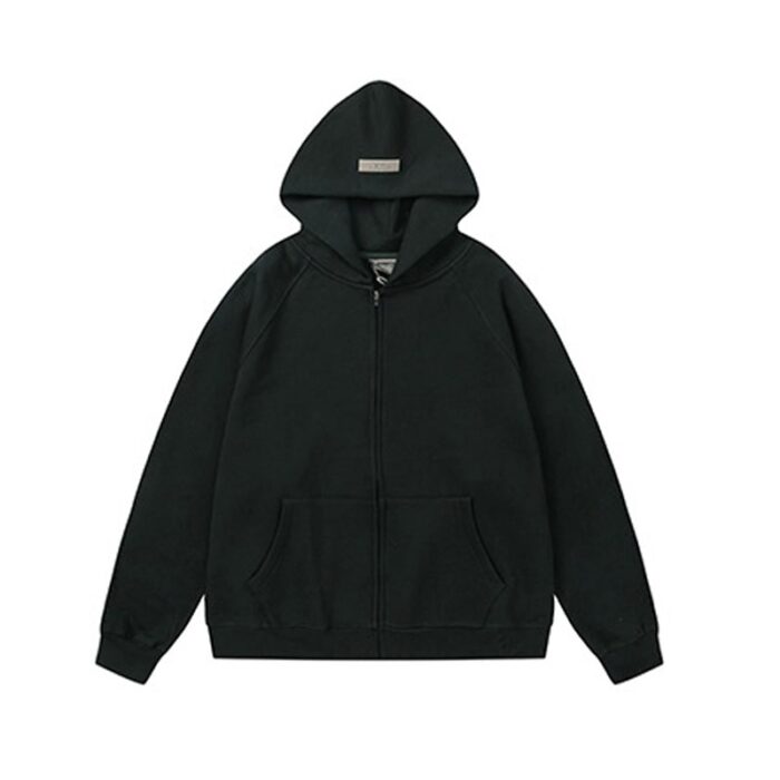 Fear of God Essentials 1977 Black Full Zip Hoodie