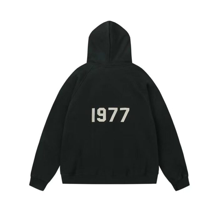 Fear of God Essentials 1977 Black Full Zip Hoodie