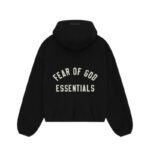 Fear of God Essentials Brushed Hooded Bomber - Black