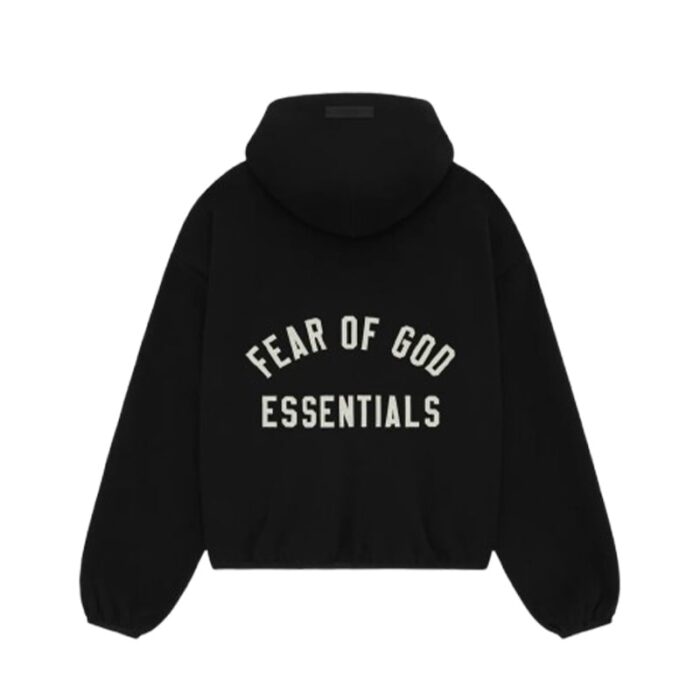 Fear of God Essentials Brushed Hooded Bomber - Black