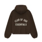 Fear of God Essentials Brushed Hooded Bomber - Brown