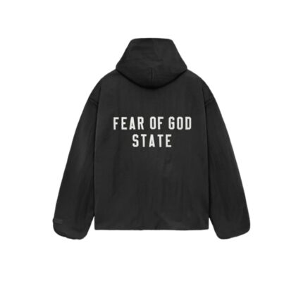 Fear of God Essentials Hooded Coaches Jacket – Black