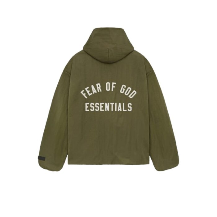 Fear of God Essentials Hooded Coaches Jacket – Green
