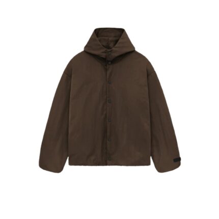 Fear of God Essentials Hooded Coaches Jacket – Brown
