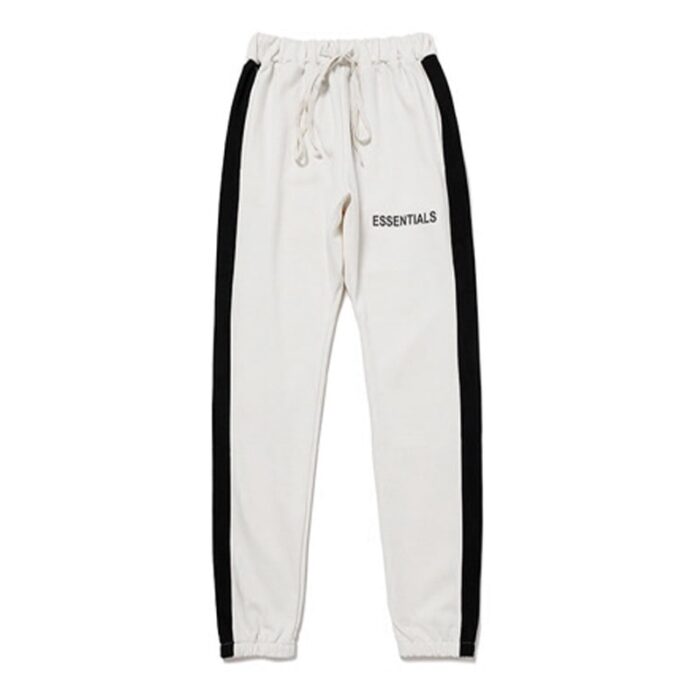 Fear of God Essentials Side Stripe Sweatpants – GrayCream