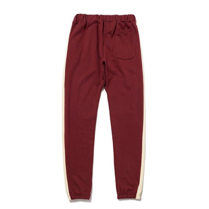 Fear of God Essentials Side Stripe Sweatpants – Maroon/Cream