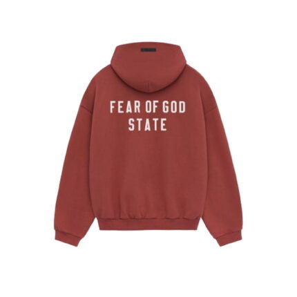 Fear of God Essentials State Fleece Zip Hoodie – Red