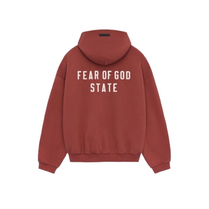 Fear of God Essentials State Fleece Zip Hoodie – Red