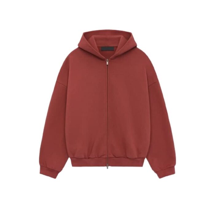 Fear of God Essentials State Fleece Zip Hoodie – Red