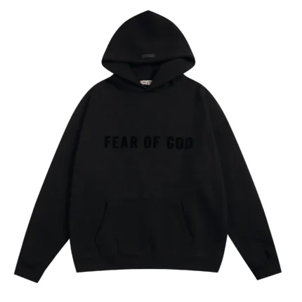 Fear of God Front Logo Hoodie – Black