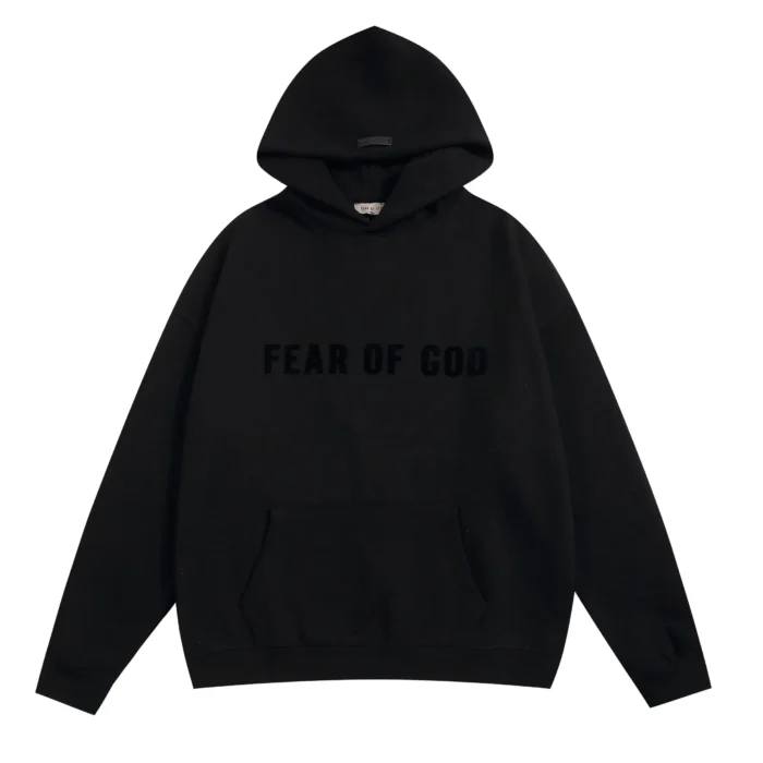 Fear of God Front Logo Hoodie – Black