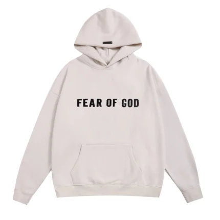 Fear of God Front Logo Hoodie – Light Beige