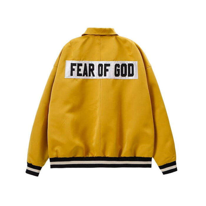 Fear of God Satin Baseball Coach Jacket – Yellow
